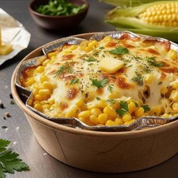 ข้าวโพดย่างสมุนไพร อบชีส (Herbed Grilled Corn & Melted Cheese)