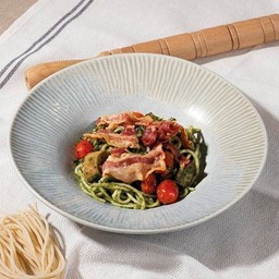 Pasta Pesto with Bacon