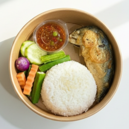 ชุดข้าวน้ำพริกกะปิ+ไข่เจียว  ปลาทู