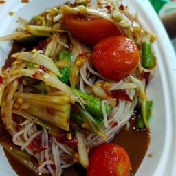 ตำซั่วขนมจีนใส่แต่ปลาร้า..รสนัวแบบอีสาน