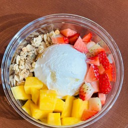 กรีกโยเกิร์ตออริจินอล Size S (1 scoop 60g) เลือกผลไม้ได้3อย่าง แถมฟรีน้ำผึ้ง 20g