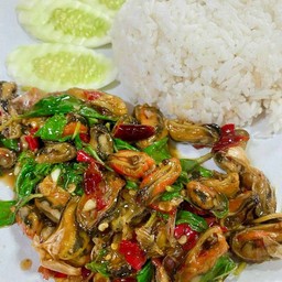 หอยเเมลงภู่ผัดกะเพรา