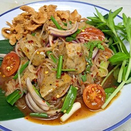 ยำหมูยอปลาร้า เส้นเล็ก