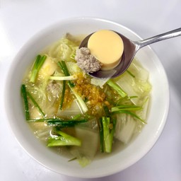 แกงจืดเต้าหู้+หมูสับ+ผักกาดขาว