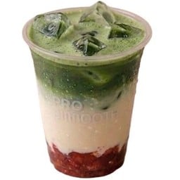 MATCHA LATTE WITH HOMEMADE STRAWBERRY JAM