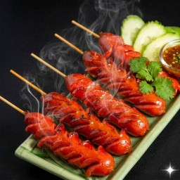 ไส้กรอกจัมโบ้รมควัน(ฟรีผัก)