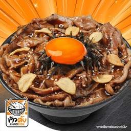 ข้าวหน้าเนื้อแองกัสย่างยากินิคุไข่ดอง