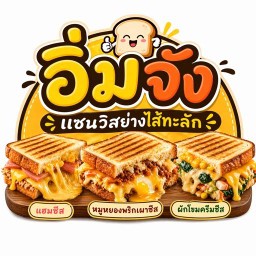 อิ่มจังแซนวิสย่างไส้ทะลัก