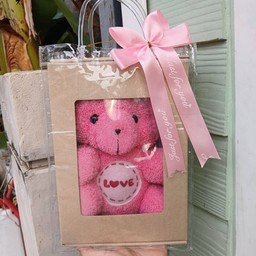 ของขวัญ ตุ๊กตาหมีชมพู22cm. (สต้อก1)