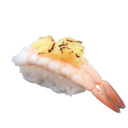 A37 ซูชิกุ้งเอบิเบิร์นชีส (Seared Ebi (Shrimp) With Cheese Sushi)