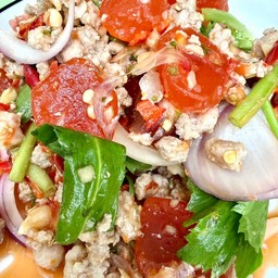 ยำไข่แดงเค็ม + หมูสับ