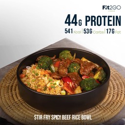ข้าวหน้าเนื้อผัดซอสเผ็ดสไตล์จีน (High Protein)