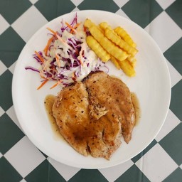 สเต็กไก่พริกไทยดำ