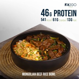 ข้าวหน้าเนื้อผัดมองโกเลียน (High Protein)