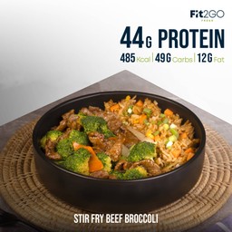 ข้าวหน้าเนื้อผัดบร็อคโคลี (High Protein)