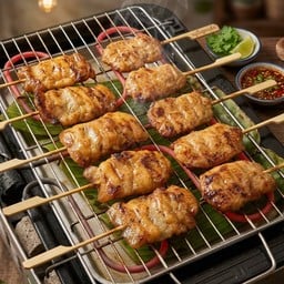 หมูปิ้งนมสด 20 ไม้ แถม 2 ไม้