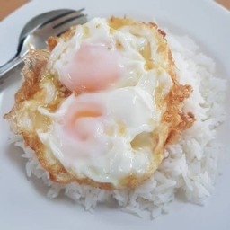 ข้าวไข่ดาวแฝด ไข่2ใบ