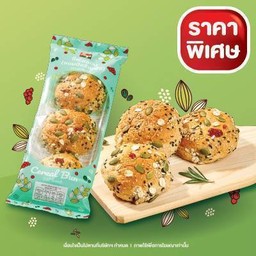ขนมปังธัญพืช (1 แพค บรรจุ 3 ชิ้น)