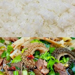 ชุด ข้าวเหนียว+ต้มแซ่บ รวมเครื่องในวัว ซดร้อนๆ