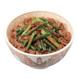 ข้าวหน้าเนื้อดอกกระเทียมสไปซี่