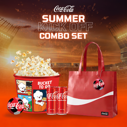 [อร่อยซ่ากับโค้ก] กระเป๋า Coca-Cola Tote (สีแดง) 1 ใบ + บัคเก็ต ทู โก พร้อมป๊อปคอร์น ขนาด 157 ออนซ์ 1 ถัง + Coke 2 กระป๋อง