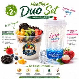 Lychee Greek Soda  Duo Set