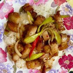 ผัดพริกหยวกกก ราดข้าว