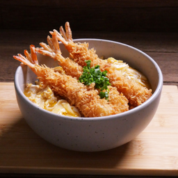 ข้าวหน้ากุ้งทอดราดไข่ตุ๋น (D)