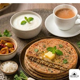 Mooli Paratha + นมเปรี้ยว (150 มล.) + ของดอง + ชัย