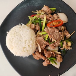 ผัดฉ่าหมู [ราดข้าว]