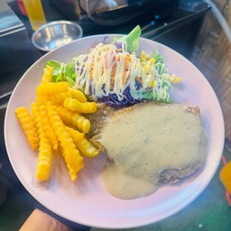 สเต็กหมูพริกไทยดำ Black Pepper Pork Steak
