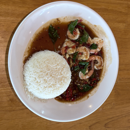 ข้าวผัดโหระพากุ้ง