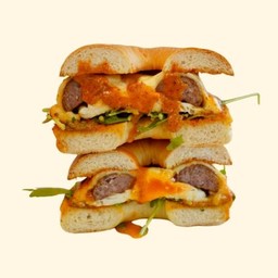 Cheesy Fire Sausage Bagel - ชีสซี่ ไฟร์ ซอจเซ็จ เบเกิล
