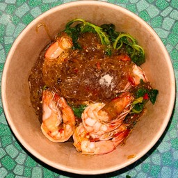 วุ้นเส้นผัดกะเพรา (เนื้อสัตว์ต่างๆ)