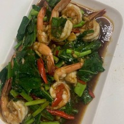 กับข้าว คะน้ากุ้ง