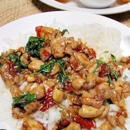 กระเพราไก่ราดข้าว