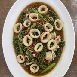 กับข้าวผัดฉ่าหมึก (จานใหญ่)
