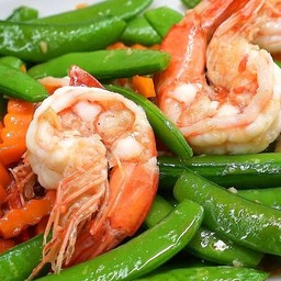 ถั่วลันเตาผัดกุ้ง