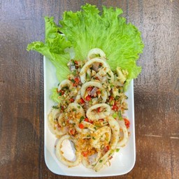 กับข้าว คั่วพริกเกลือหมึก