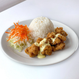 [LM] ข้าวไก่กรอบ ซอสครีมมะนาว