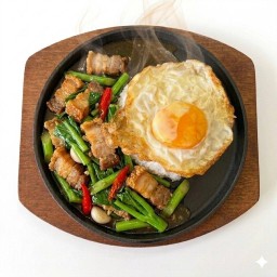 ข้าวคะน้าหมูกรอบ