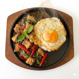 ข้าวกะเพราะหมูกรอบ