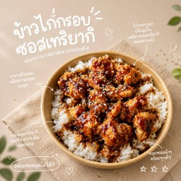 ข้าวหน้าไก่กรอบซอสเทอริยากิ