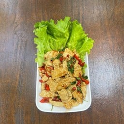 กับข้าว โหระพาไก่ชิ้น