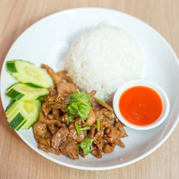 ข้าวหมูกระเทียม