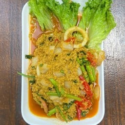 กับข้าว ผัดผงกะหรี่ทะเล
