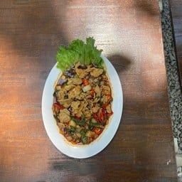 กับข้าว ผัดพริกเผาหมูชิ้น