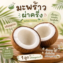 มะพร้าวผ่าครึ่ง 1ลูก