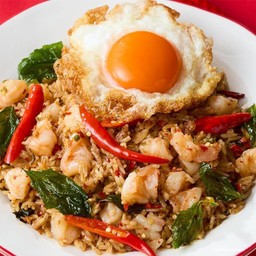 ข้าวกะเพราป่าเถื่อน กุ้งสับ
