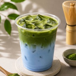 Blue matcha latte
